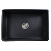 Nantucket Sinks FCFS3020S-MatteBlack Matte Black farmhouse sink straight down into the bowl and drain