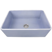Nantucket Sinks FCFS3020S-ShabbySugar Shabby Sugar farmhouse sink elevated front view into the blue bowl