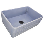 Nantucket Sinks FCFS3020S-ShabbySugar Shabby Sugar farmhouse sink reversed to the fluted apron side