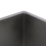 Nantucket Sinks FCFS3318D-Concrete close-up of the matte Concrete glaze at the apron corner