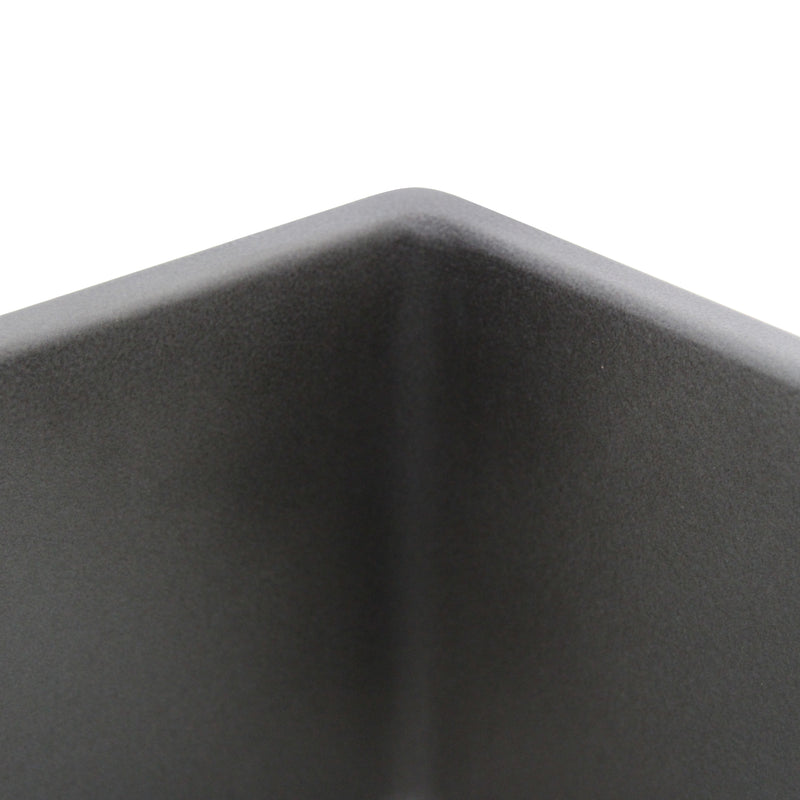 Nantucket Sinks FCFS3318D-Concrete close-up of the matte Concrete glaze at the apron corner