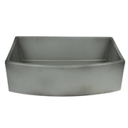 Nantucket Sinks FCFS3320CA-C grey Concrete fireclay farmhouse sink with curved apron, elevated front view