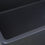 Nantucket Sinks FCFS3320S-FiligreeMBL close-up of the matte black glaze along the bowl wall
