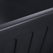 Nantucket Sinks FCFS3320S-MatteBlack close-up of the fluted apron edge in matte black glaze