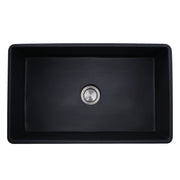 Nantucket Sinks FCFS3320S-MatteBlack Matte Black farmhouse sink straight down into the bowl and drain