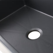 Nantucket Sinks FCFS3320S-MB-Waves close-up of the matte black bowl floor and drain opening