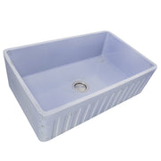 Nantucket Sinks FCFS3320S-ShabbySugar Shabby Sugar farmhouse sink reversed to the fluted apron side