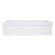 Nantucket Sinks FCFS36-DB drainboard farmhouse sink straight front view showing the apron lip