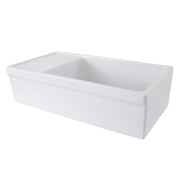Nantucket Sinks FCFS36-DB drainboard farmhouse sink turned with the drainboard on the left side
