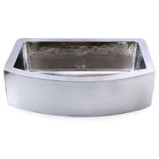 Nantucket Sinks FSSH3322 low view of the curved hand-hammered apron front