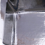 Nantucket Sinks FSSH3322 close-up of the polished hand-hammered stainless texture