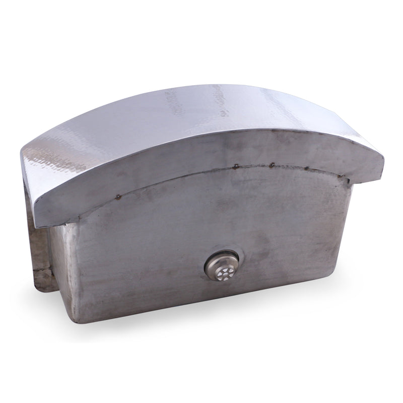 Nantucket Sinks FSSH3322 rear underside view showing the bowl back and drain fitting