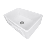 Nantucket Sinks Garland-30W Garland farmhouse sink from above at an angle into the bowl and drain