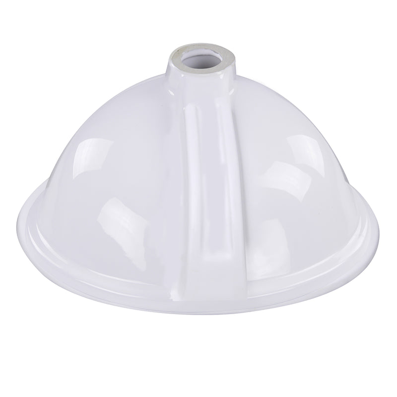 Nantucket Sinks GB-13x10-W rear view of the glazed oval bowl showing the overflow channel
