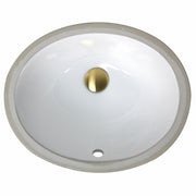 Nantucket Sinks GB-13x10-W white oval undermount bathroom sink with glazed bottom, top view, white background