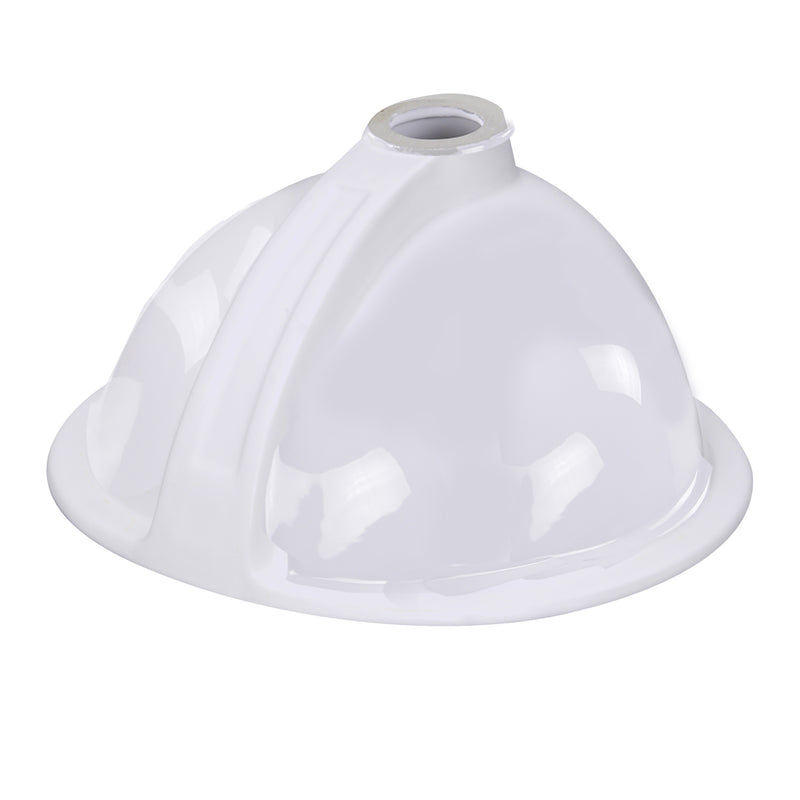 Nantucket Sinks GB-13x10-W glazed underside of the oval undermount sink with overflow channel