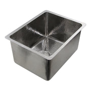 Nantucket Sinks KSSH2318-12 side angle showing the deep hammered bowl