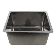 Nantucket Sinks KSSH2318-12 23" hand-hammered 12" deep sink, front view, white background
