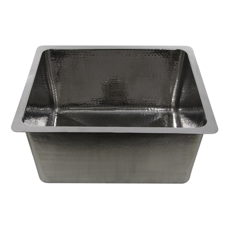 Nantucket Sinks KSSH2318-12 23" hand-hammered 12" deep sink, front view, white background