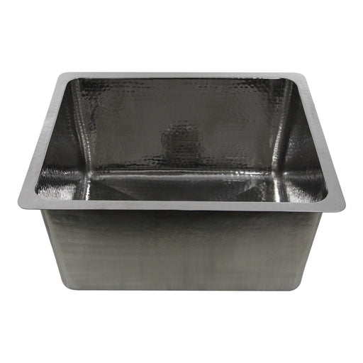 Nantucket Sinks KSSH2318-12 23" hand-hammered 12" deep sink, front view, white background