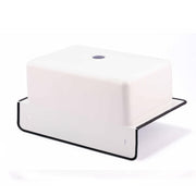 Nantucket Sinks NS-ACBS20-WW white bucket sink rear three-quarter view showing the wall flange