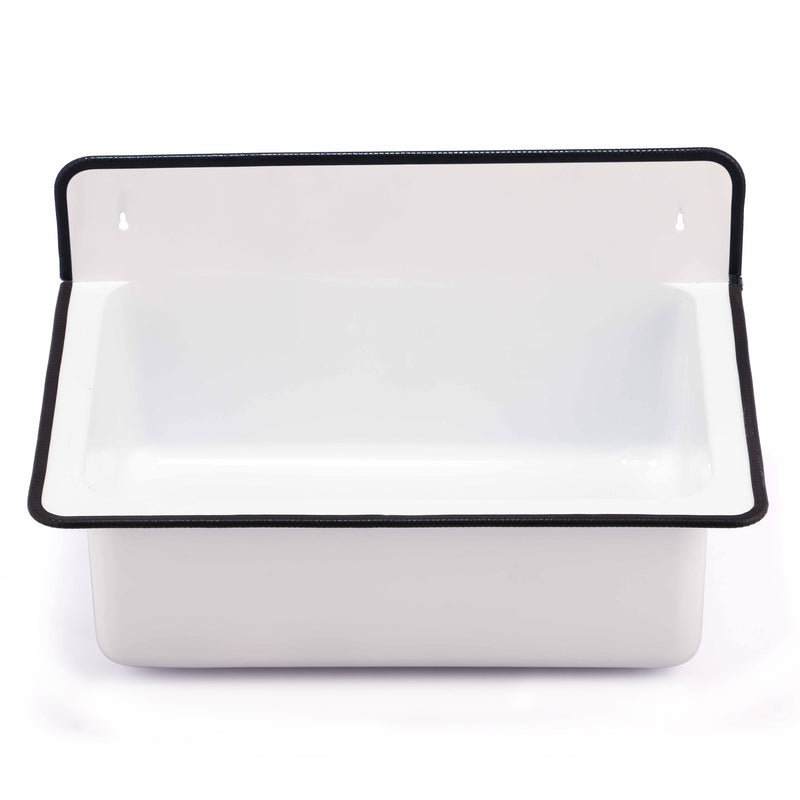 Nantucket Sinks NS-ACBS20-WW white bucket sink front view showing the basin and backsplash
