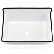 Nantucket Sinks NS-ACBS20-WW white bucket sink from above showing the basin and drain opening