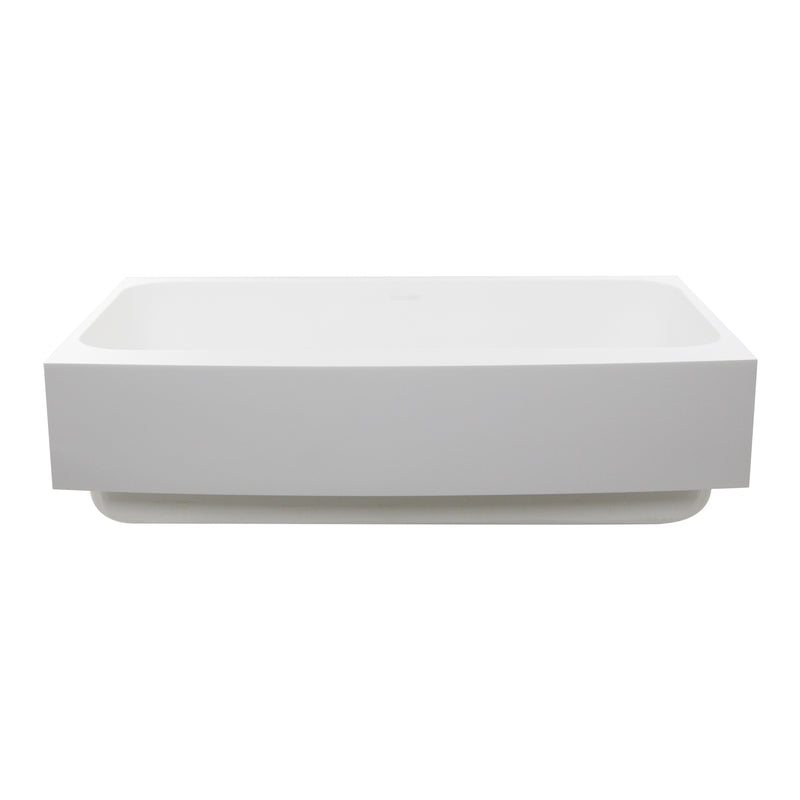 Nantucket Sinks NS-GSEZA32S EZApron sink straight-on front view of the curved glossy apron