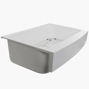 Nantucket Sinks NS-GSEZA32S EZApron sink side three-quarter view showing bowl depth and apron