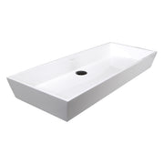 Nantucket Sinks NS-GSTR36 white Glacierstone 36" rectangular vessel sink, three-quarter view, white background