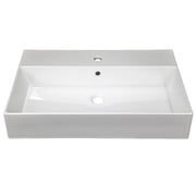 Nantucket Sinks NS-NPCS28W 28" wall-mount sink elevated front view with faucet hole and overflow