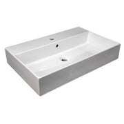 Nantucket Sinks NS-NPCS28W white 28" rectangular fireclay wall-mount bathroom sink, three-quarter view