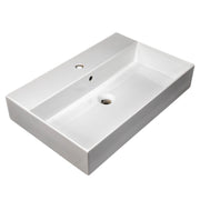Nantucket Sinks NS-NPCS28W 28" wall-mount sink from the left corner showing the deck and basin