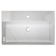 Nantucket Sinks NS-NPCS28W 28" wall-mount sink from above showing the faucet deck, overflow and drain