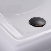 Nantucket Sinks NS-UD-BRORB brushed oil-rubbed bronze umbrella cap seated in a white sink basin
