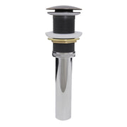 Nantucket Sinks NS-UD-BRORB brushed oil-rubbed bronze umbrella pop-up drain with tailpiece, side view, white background