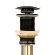 Nantucket Sinks NS-UDMB matte black umbrella drain side view with the cap popped up