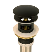 Nantucket Sinks NS-UDMB-OF matte black overflow drain from above showing the cap and overflow windows