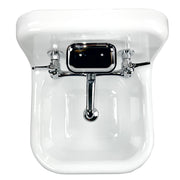Nantucket Sinks NS-VC16-WW-CPFCT wall-mount sink from above the front, chrome faucet and soap tray