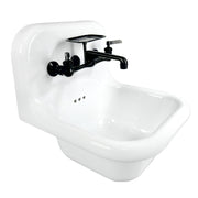 Nantucket Sinks NS-VC16-WW-MBFCT wall-mount sink from the left with the matte black wall faucet