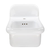 Nantucket Sinks NS-VCDM14-WW Victorian wall-mount sink front view of the rolled rim and backsplash