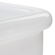 Nantucket Sinks NS-VCDM14-WW close-up of the rolled front rim of the glossy white sink