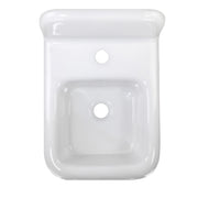 Nantucket Sinks NS-VCDM14-WW Victorian wall-mount sink from above with the faucet hole and drain