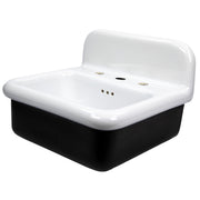 Nantucket Sinks NS-VCDM20-BLKW white and black wall-mount sink from the left showing the black exterior