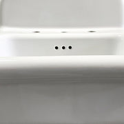 Nantucket Sinks NS-VCDM20-WW close-up of the faucet holes, overflow and rolled rim