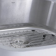 Nantucket Sinks NS03i-16 close-up of the grid, rubber bumpers and colander drain