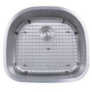 Nantucket Sinks NS03i-16 overhead view of the bottom grid and colander drain