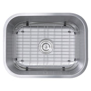 Nantucket Sinks NS09i-16 overhead view with the bottom grid and colander drain
