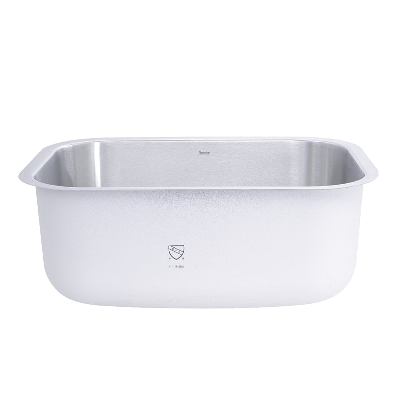 Nantucket Sinks NS09i-16 side view of the bowl and coated exterior