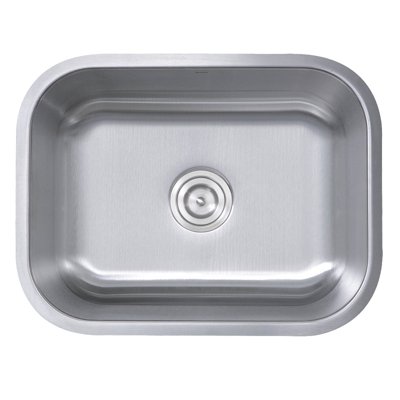 Nantucket Sinks NS09i-16 overhead view of the empty bowl and center drain
